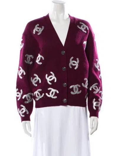 Pre-owned Chanel 2022 Paris-le19m Sweater In Burgundy