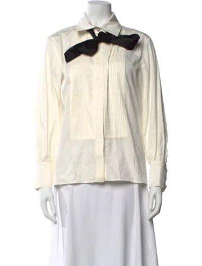Pre-owned Chanel 2022 Patterned Blouse In Neutral