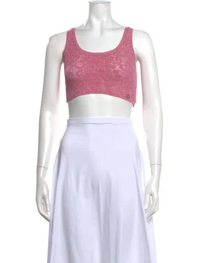 Pre-owned Chanel 2022 Patterned Sports Bra W/ Tags In Pink