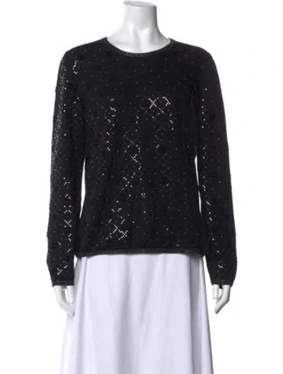 Pre-owned Chanel 2022 Patterned Sweater In Black