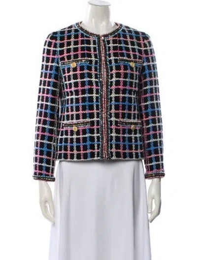 Pre-owned Chanel 2022 Plaid Print Evening Jacket In Multi