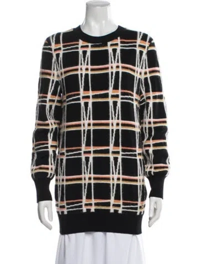 Pre-owned Chanel 2022 Plaid Print Sweater In Black