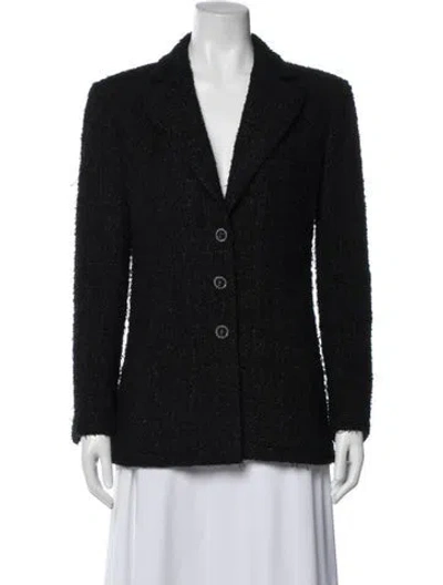 Pre-owned Chanel 2022 Printed Blazer In Black
