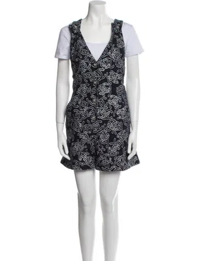 Pre-owned Chanel 2022 Printed Romper W/ Tags In Blue