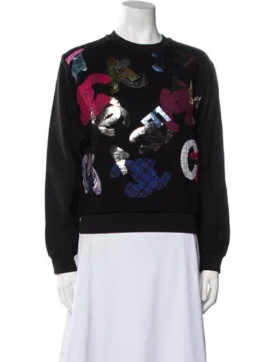 Pre-owned Chanel 2022 Printed Sweater In Black