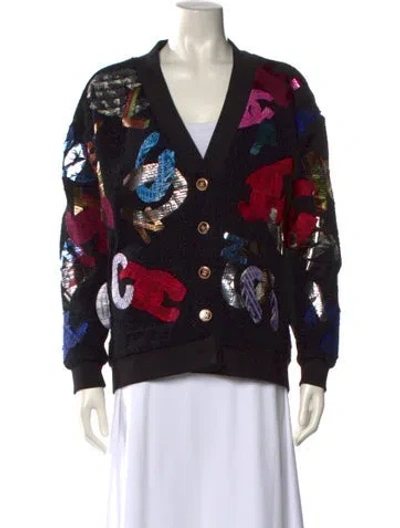 Pre-owned Chanel 2022 Printed Sweater In Black