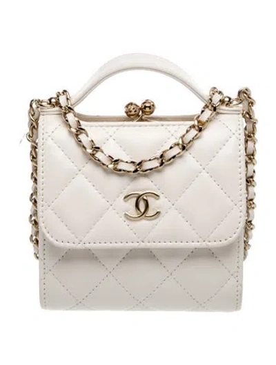 Pre-owned Chanel 2022 Quilted Clutch W/ Chain In Neutral