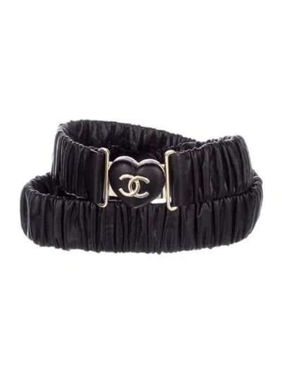 Pre-owned Chanel 2022 Ruched Heart Waist Belt Belt In Multi