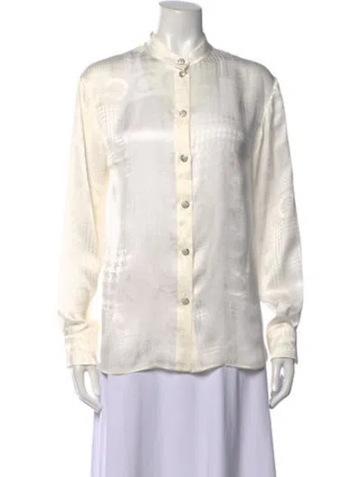Pre-owned Chanel 2022 Silk Blouse In Neutrals