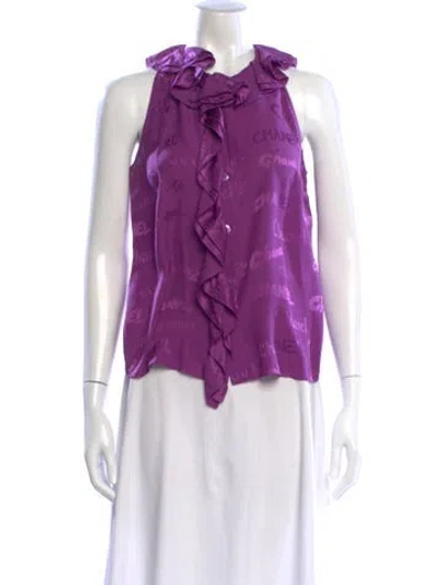 Pre-owned Chanel 2022 Silk Blouse In Purple