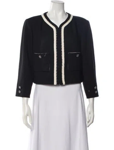 Pre-owned Chanel 2022 Silk Evening Jacket In Black