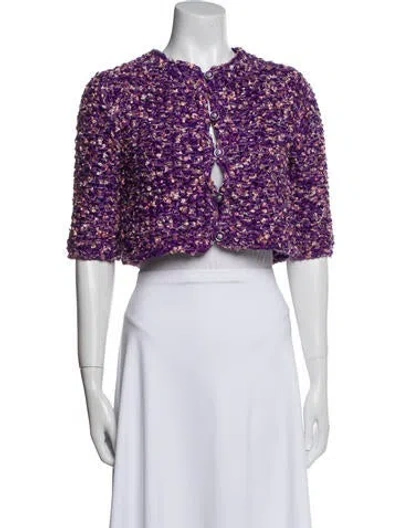 Pre-owned Chanel 2022 Silk Sweater In Purple