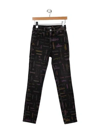 Pre-owned Chanel 2022 Skinny Leg Jeans In Black