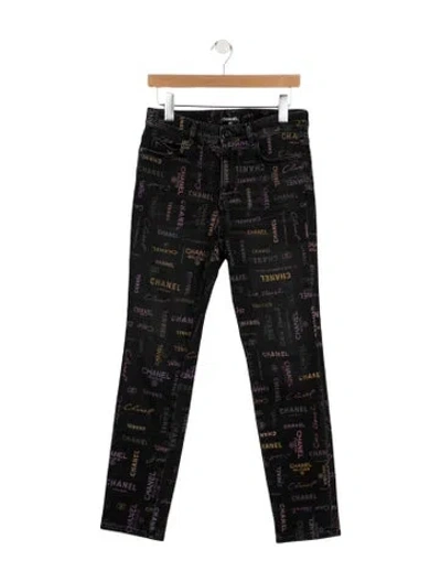 Pre-owned Chanel 2022 Skinny Leg Jeans In Black