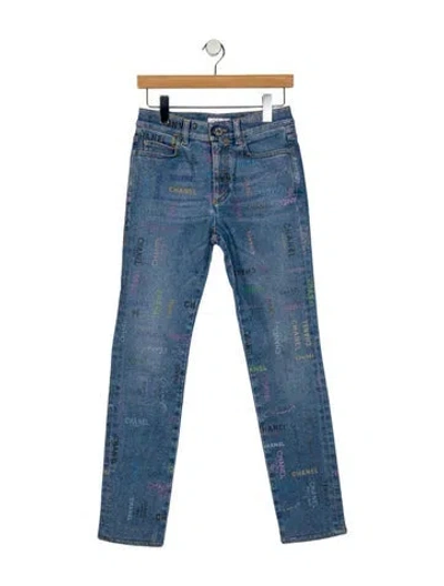 Pre-owned Chanel 2022 Skinny Leg Jeans In Blue