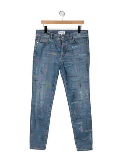 Pre-owned Chanel 2022 Skinny Leg Jeans In Blue