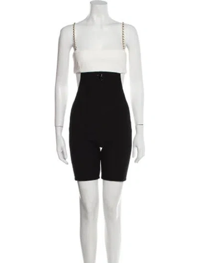 Pre-owned Chanel 2022 Square Neckline Romper In Black