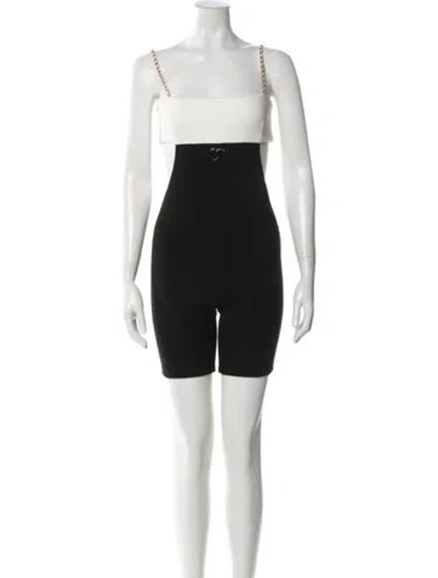 Pre-owned Chanel 2022 Square Neckline Romper W/ Tags In White