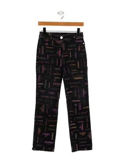 Pre-owned Chanel 2022 Straight Leg Jeans In Black