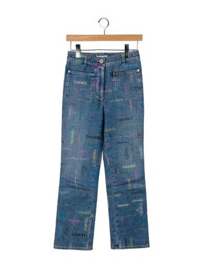 Pre-owned Chanel 2022 Straight Leg Jeans In Blue