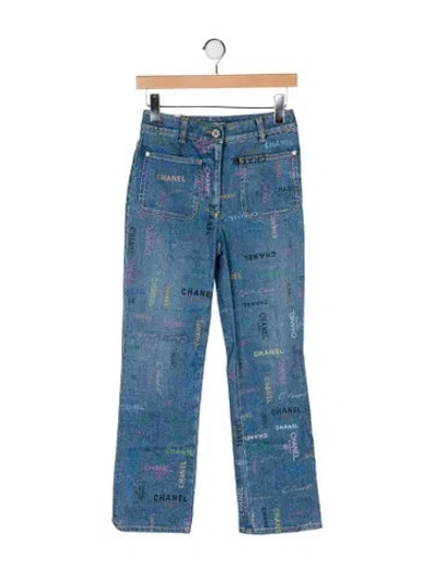 Pre-owned Chanel 2022 Straight Leg Jeans In Blue