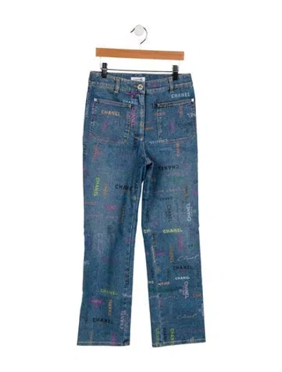 Pre-owned Chanel 2022 Straight Leg Jeans In Blue