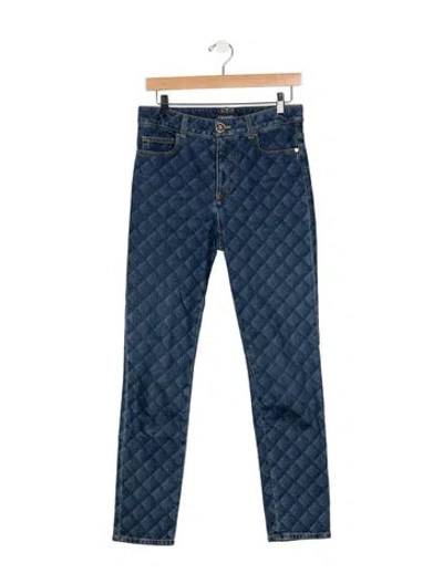 Pre-owned Chanel 2022 Straight Leg Jeans In Blue