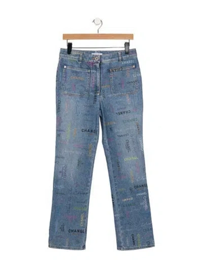 Pre-owned Chanel 2022 Straight Leg Jeans In Blue