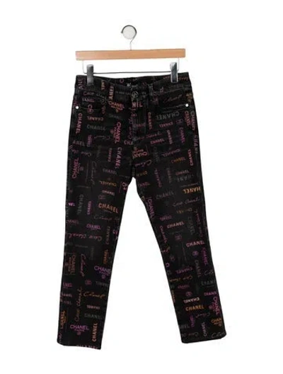 Pre-owned Chanel 2022 Straight Leg Jeans W/ Tags In Black