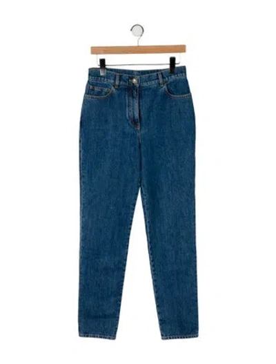 Pre-owned Chanel 2022 Straight Leg Jeans W/ Tags In Blue