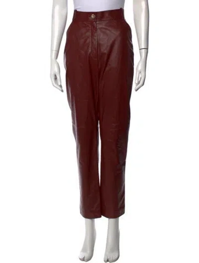 Pre-owned Chanel 2022 Straight Leg Pants In Burgundy