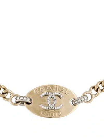 Pre-owned Chanel 2022 Strass Cc Choker Necklace, 17.25" In Multi
