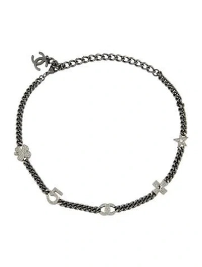 Pre-owned Chanel 2022 Strass Choker Necklace, 16.5" In Multi