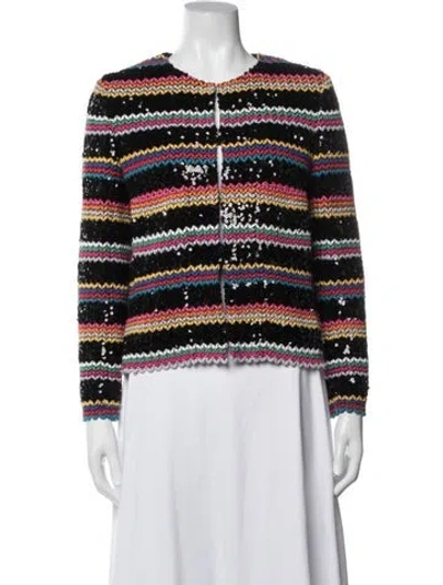 Pre-owned Chanel 2022 Striped Jacket In Black
