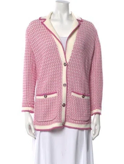 Pre-owned Chanel 2022 Striped Sweater In Pink