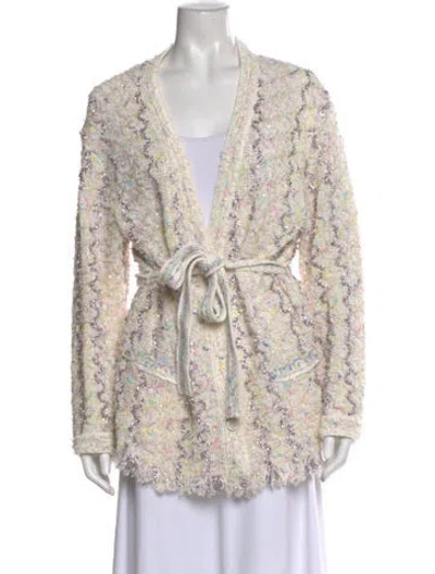 Pre-owned Chanel 2022 Terry Cloth Sweater In Neutral