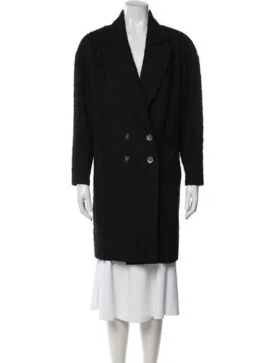 Pre-owned Chanel 2022 Tweed Coat In Black