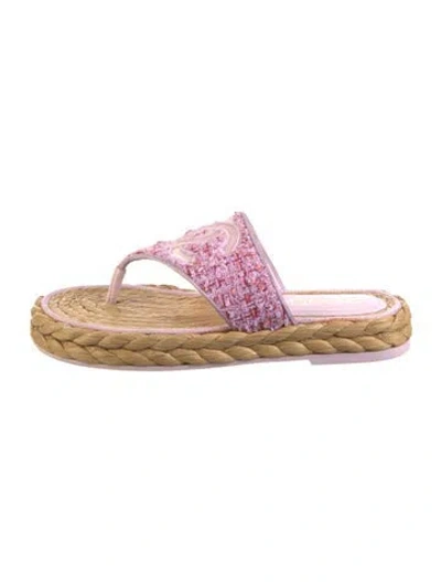 Pre-owned Chanel 2022 Tweed Espadrilles In Purple