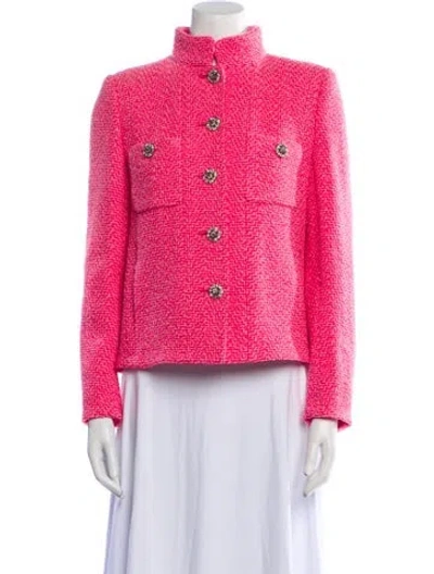 Pre-owned Chanel 2022 Tweed Jacket W/ Tags In Pink