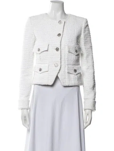 Pre-owned Chanel 2022 Tweed Jacket In White