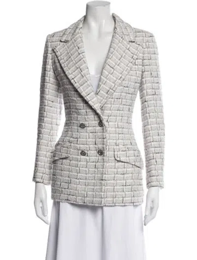 Pre-owned Chanel 2022 Tweed Pattern Blazer In Neutrals