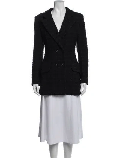 Pre-owned Chanel 2022 Tweed Pattern Blazer W/ Tags In Blue