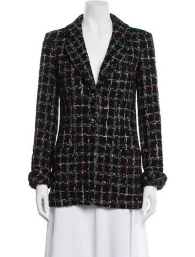 Pre-owned Chanel 2022 Tweed Pattern Jacket In Black