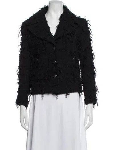 Pre-owned Chanel 2022 Tweed Pattern Jacket In Black