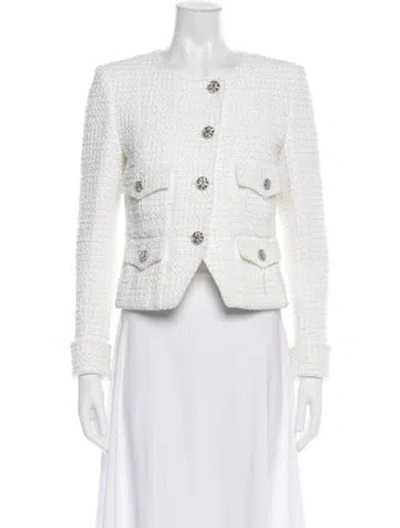 Pre-owned Chanel 2022 Tweed Pattern Jacket In Neutral