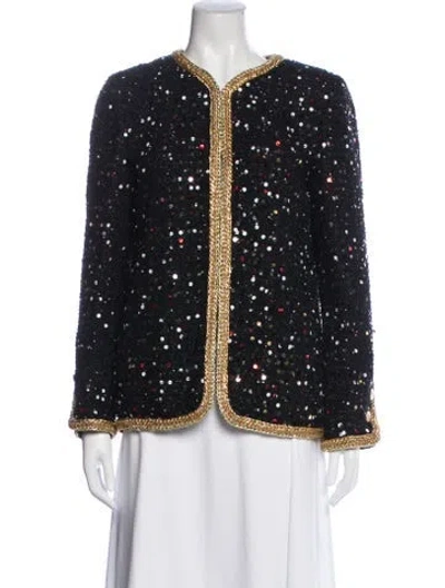 Pre-owned Chanel 2022 Tweed Pattern Jacket W/ Tags In Black