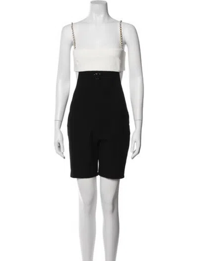 Pre-owned Chanel 2022 Tweed Pattern Romper In Black