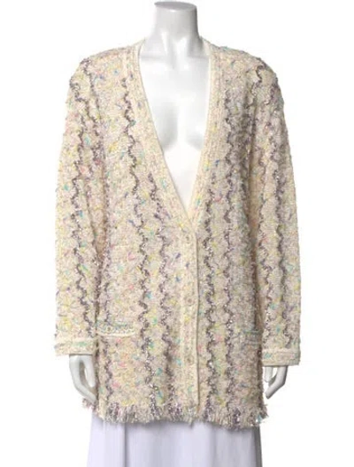 Pre-owned Chanel 2022 Tweed Pattern Sweater In Neutrals
