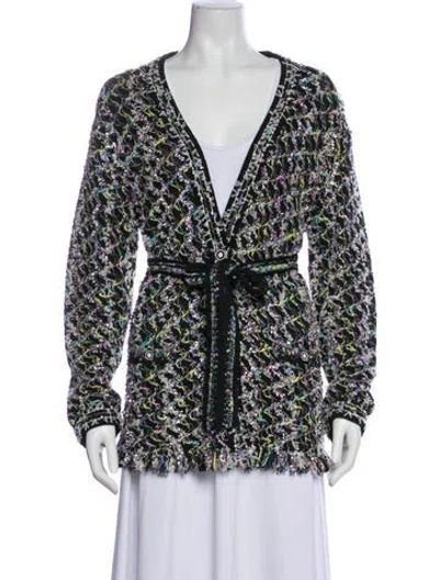 Pre-owned Chanel 2022 Tweed Sweater In Black