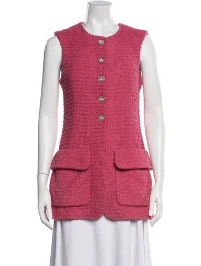 Pre-owned Chanel 2022 Tweed Vest In Pink